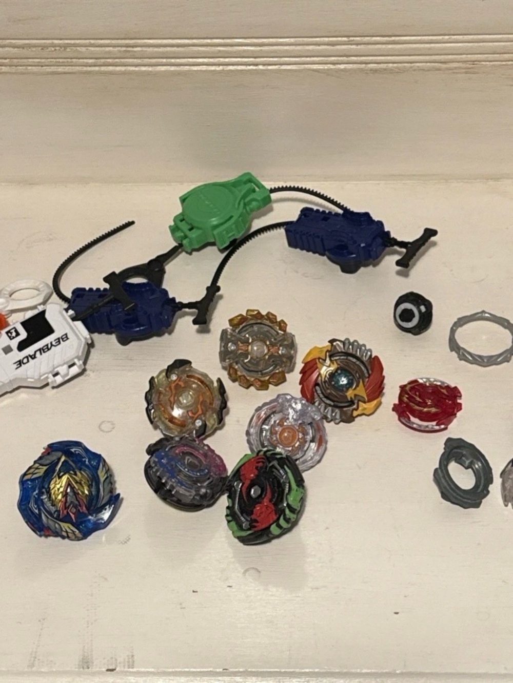 Beyblade Large Lot Many Pieces And 7 Full Beyblades Hasbro